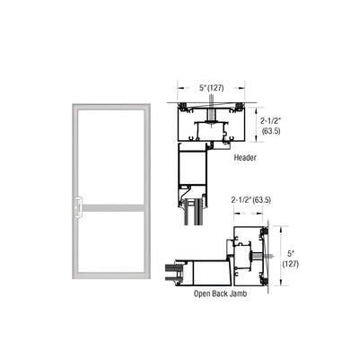 CRL-U.S. Aluminum IG600 Series Clear Anodized Custom Up/Over Door Frame for Geared Hinge, CVR Strike, and Surface Closer