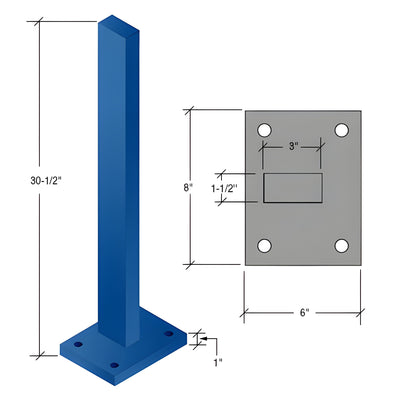 CRL 30" Custom Cielo Solid Stanchion