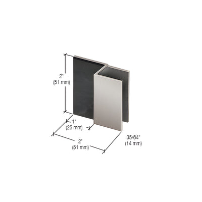 CRL Brushed Nickel Square Door Stop for 1/2" Glass