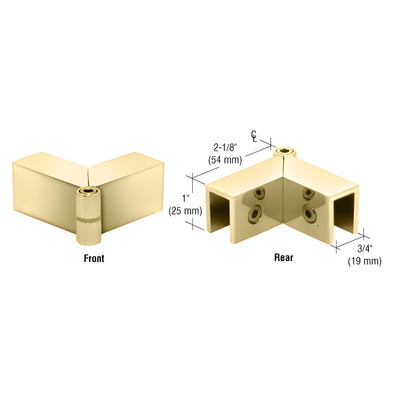 CRL Unlacquered Brass Adjustable "Sleeve Over" Glass Clamp