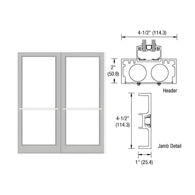 CRL-U.S. Aluminum White Painted Series DF800 Up/Over Sub Frame for a Pair of Doors