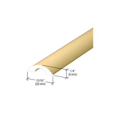 CRL Brite Gold Anodized Frameless Shower Door Half-Round Threshold