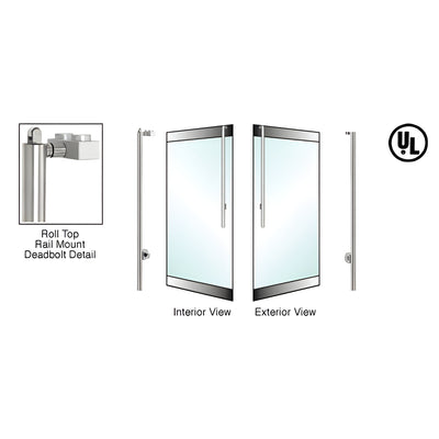 CRL-Blumcraft® Brushed Stainless Right Hand Reverse Roll Top Rail Mount Cylinder/Thumbturn "JS" Exterior Top Securing Deadbolt Handle