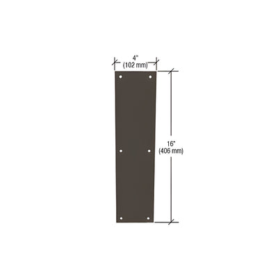 CRL Oil Rubbed Bronze Push Plates 4" x 16"