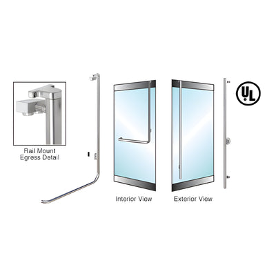 CRL-Blumcraft® Polished Stainless Right Hand Reverse Rail Mount Keyed Access "FS" Exterior Top Securing Electronic Egress Control Handle
