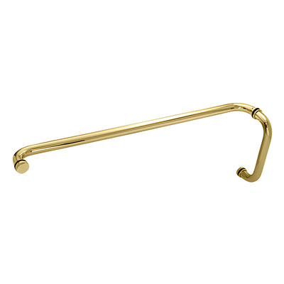 CRL Polished Brass 10" x 28" Back-to-Back Straight Combination Push and Pull Handle Set