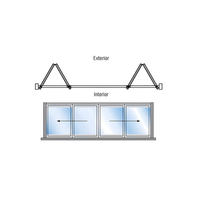 CRL S55R Monterey 2+2 Bi-Fold Bi-Part Exterior Swing with Flush Sill Satin Anodized