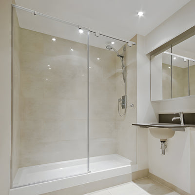 CRL Brushed Nickel 180º with Square Style Clamp - 84"