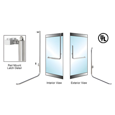 CRL-Blumcraft® Brushed Stainless Right Hand Reverse Rail Mount Keyed Access "B" Exterior Top Securing Panic Handle