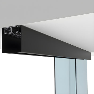 CRL50 Matte Black Series Two Panel Telescoping Ceiling Mount Kit - Left Stacking Direction