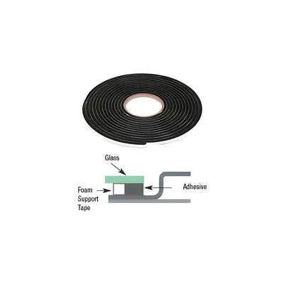 CRL Single-Sided Adhesive Windshield Support Foam Tape - 1/4" x 16'