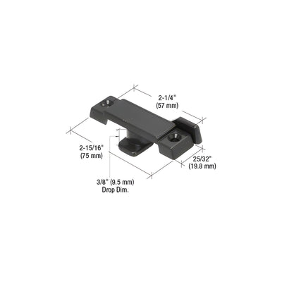 CRL Black Window Sash Lock with 2-1/4" Screw Holes for Krestmark Single Hung Windows