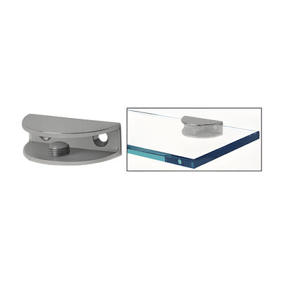 CRL Brushed Nickel Rounded Interior Shower Shelf Clamp