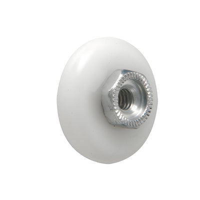 CRL 7/8" Nylon Ball Bearing Shower Door Oval Edge Roller with Threaded Hex Hub - Bulk 50 Pack