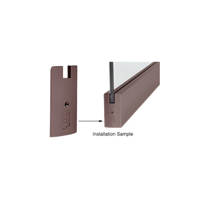 CRL Black Bronze Anodized 4" Square End Cap for Sidelite Rails with 3/4" Glass