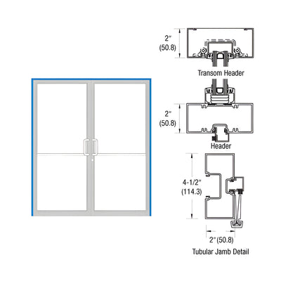 CRL-U.S. Aluminum Custom KYNAR® Paint Custom Size Series 451 Tubular Gear Hinge Transom Frame Complete (2FT)