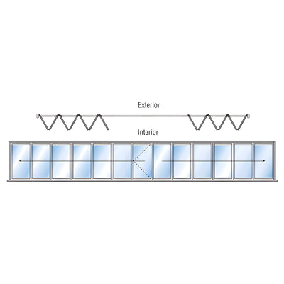 CRL S55 Monterey 7+6 Bi-Fold Bi-Part Interior Swing with Raised Sill Painted
