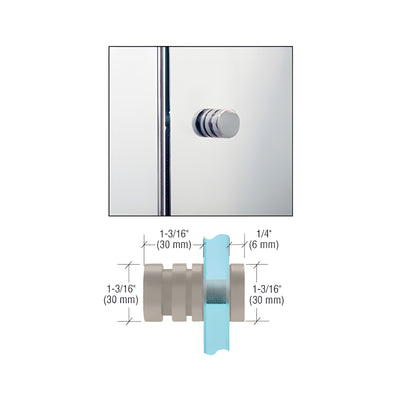 CRL Brushed Nickel Contemporary Style Single-Sided Shower Door Knob