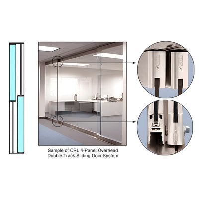 CRL Satin Anodized 2-Panel Overhead Double Track Sliding Door System