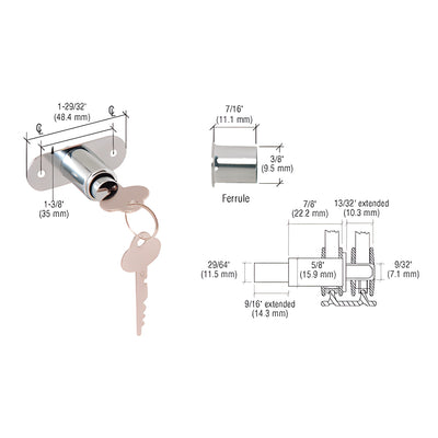 CRL Chrome Track Plunger Lock