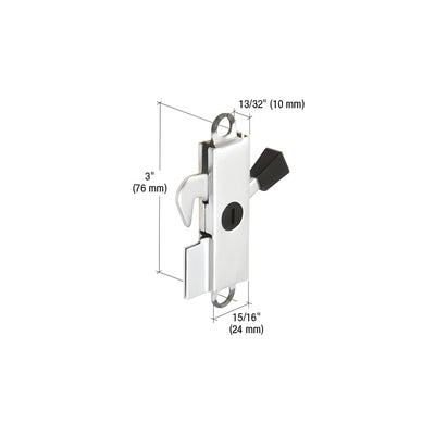CRL Stamped Aluminum 13/32" Wide Sliding Glass Door Lever Lock