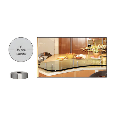CRL 316 Brushed Stainless 1" Diameter by 1/4" Long Standoff Base