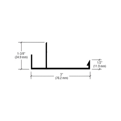 CRL-U.S. Aluminum 3" Gypsum Board Adaptor, Custom Paint- 24'-2"