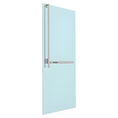 CRL-Blumcraft® Brushed Stainless Left Hand Reverse Glass Mount Keyed Access "JS" Exterior, Top Securing Panic Handle