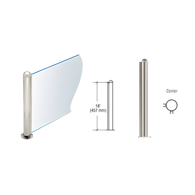 CRL Brushed Stainless 18" Round PP09 Elegant Series Counter/Partition Corner Post