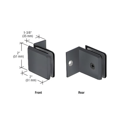 CRL Matte Black Fixed Panel Beveled Clamp With Small Leg