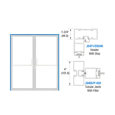 CRL-U.S. Aluminum Bronze Black Anodized 72" x 85-3/4" Up and Over Double Door Frame