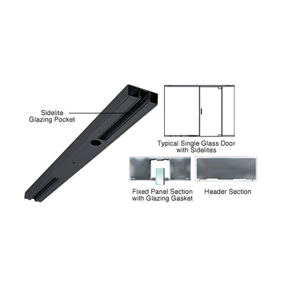 CRL Black Powder Coated Custom Length 4-1/2" Two Pocket Single Sided Door Header