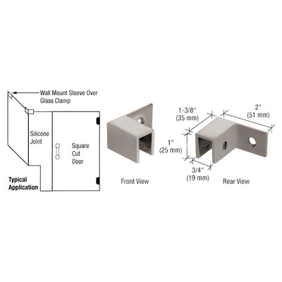 CRL Brushed Nickel Left Hand "Sleeve Over" Wall Mount Glass Clamp