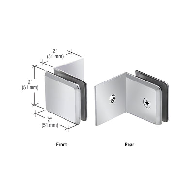 CRL Polished Chrome Fixed Panel Beveled Clamp With Large Leg