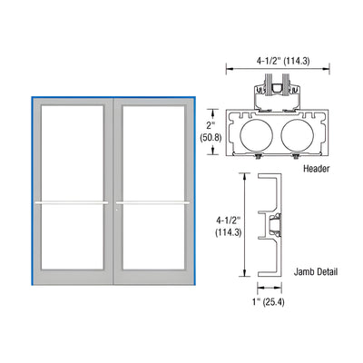 CRL-U.S. Aluminum Custom Painted Series DF800 Up/Over Sub Frame for a Pair of Doors