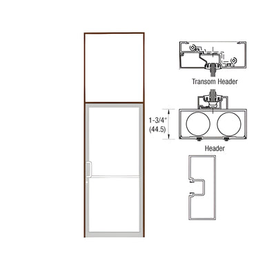 CRL-U.S. Aluminum Bronze Black Anodized 39-1/2" x 126" Blank 451 Transom Single Door Frame