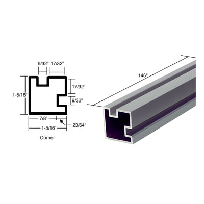 CRL Satin Anodized 146" Corner Post Extrusion