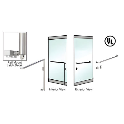 CRL-Blumcraft® Polished Stainless Right Hand Reverse Rail Mount Keyed Access "A" Exterior Bottom Securing Panic Handle