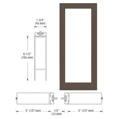 CRL-U.S. Aluminum Bronze Black Anodized Custom Size Single Blank 550 Wide Center Stile Entrance Door - No Prep