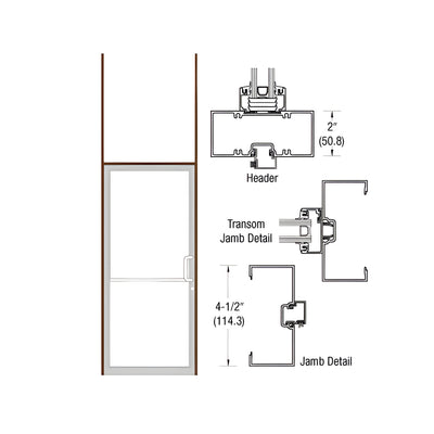 CRL-U.S. Aluminum Dark Bronze/Black Anodized Class 1 40" x 126" Series 451 Open Back Offset Pivot Transom Frame Complete (1FT)