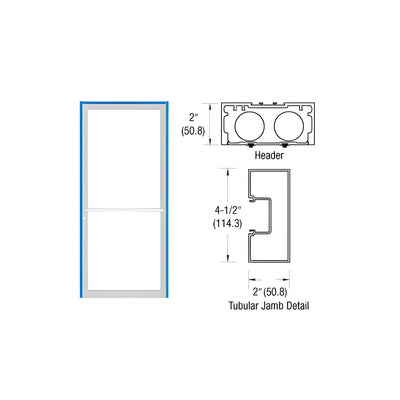 CRL-U.S. Aluminum Custom KYNAR® Paint 451 Series Blank Up/Over Single Door Frame