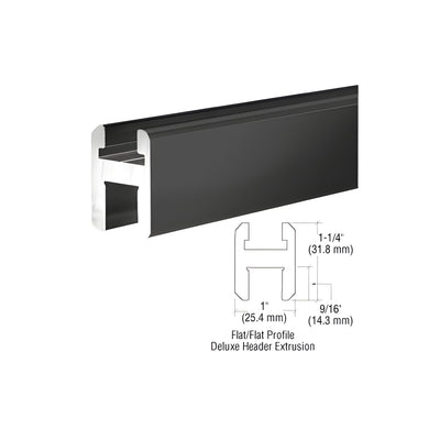 CRL Matte Black Flat/Flat Profile Deluxe Shower Door Header Kit - 95"