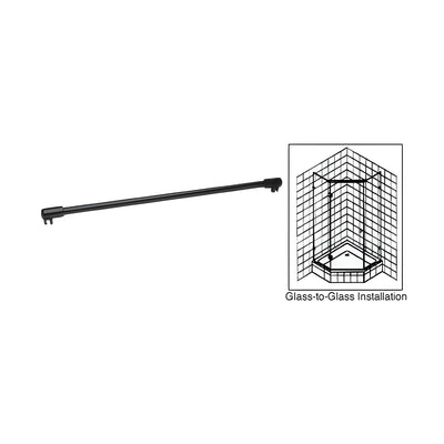 CRL Matte Black 39" Sleeve-Over Glass-To-Glass Support Bar for 3/8" to 1/2" Thick Glass
