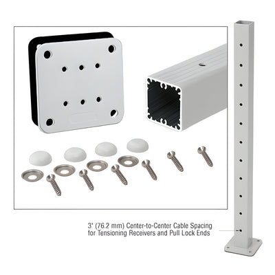 CRL Silver Metallic 36" Tall Cable Post Kit Prepped for Flip-Toggle End