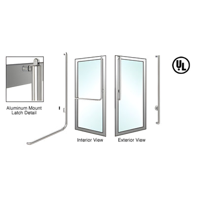 CRL-Blumcraft® Brushed Stainless Right Hand Reverse Aluminum Door Mount Keyed Access "J" Exterior, Top Securing Panic Handle