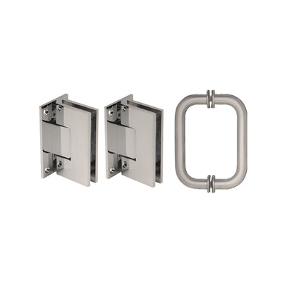 CRL Brushed Nickel Vienna Shower Pull and Hinge Set