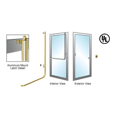 CRL-Blumcraft® Satin Brass Right Hand Reverse Aluminum Door Mount Keyed Access "Z" Exterior, Top Securing Panic Handle