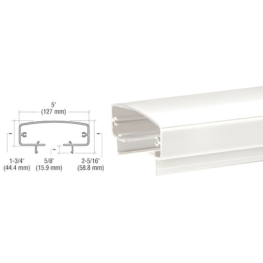 CRL Sky White 400 Series Aluminum Top Rail, 241 in