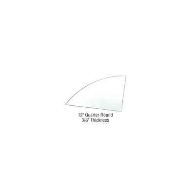 CRL 12" Quarter Round 3/8" Clear Tempered Glass Shelf - 5/Pk