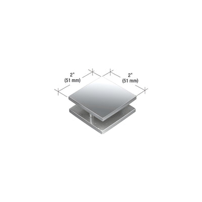 CRL Polished Stainless 2" x 2" Square Mall Front Clamp